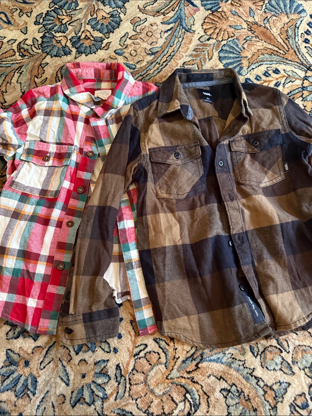 Vans Plaid Button-Up Shirt in Red, Green, Brown